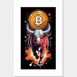 Bitcoin Bull Posters and Art